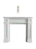 Gabinete Decorativo de Chimenea de Madera Maciza Estilo Francés Vintage, Estante de Chimenea Falsa Blanco y Negro Estilo Europeo y Americano, Accesorio para Fotografía de Alojamiento