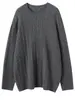 Suéter de cachemira para mujer cuello redondo doble torsión prenda interior estilo grueso agradable al tacto cálido tejido de punto suelto adelgazante capa base de punto