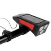 Luces de bicicleta transfronterizas 3 LED bicicleta de montaña power bank luz fuerte faros de ciclismo carga solar luces de bocina