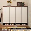 Zapatero para entrada de casa, almacenamiento integrado, montado en la pared, modelo nuevo para apartamentos de alquiler, mueble de entrada interior de madera maciza
