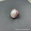 Set de cuatro piezas de amatista con incrustaciones de perla Mabe de mar profundo natural Joyería hecha a mano de lujo ligero con diamantes checos personalizados al por mayor