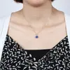 Pingente de Calcedônia em Prata S925 Qiai Moda Vintage Pingente de Pedra Ágata Redonda Corrente para Clavícula Colar Esmeralda Estilo Palácio