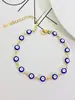 Pulsera Ojo del Diablo Estilo Hip-Hop Europeo y Americano con Proceso de Goteo de Aceite Chapada en Oro de 18 Quilates y Joyería de Pulsera Ojo Femenino que No se Desvanece