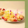 Tenedor de Fruta de Dibujos Animados Japoneses Lujo Accesible Gama Alta Tenedor de Gatito Plástico Tenedor para Fiesta Festiva de Pastel 10 Piezas