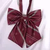 Corbata Rayada Versátil Estilo Academia JK Color Rojo Oscuro Corbata Atada a Mano Corbata Negra Pequeña Estilo Academia Coreano para Hombre para Mujer