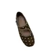 Zapatos de tacón bajo de punta cuadrada de boca poco profunda estilo abuela para mujer, zapatos Mary Jane literarios retro, estilo nuevo de la ola de otoño, estilo bosque suave 2026 esmerilado