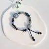 Pulsera de Cerámica Jingdezhen Nueva Pulsera de Cerámica Estilo Chino Joyería Hecha a Mano Cuerda Estilo Tíbet Puesto de Pulseras Jingdezhen