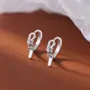 Brincos de agulha 925 com borla geométrica, brincos pendentes quadrados da moda estilo coreano, brincos de design de nicho de alta qualidade para mulheres