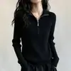 Suéter de punto para mujer de otoño talla grande, adelgazante, de corte holgado, con un diseño elegante que reduce la edad