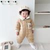 Ropa de Bebé Otoño e Invierno Mameluco Acolchado de Algodón Recién Nacido Largo para Trepar Estilo Coreano con Forro Polar Dibujo Animado Tigre Feliz Ropa con Forro Polar
