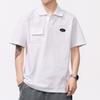 Verano Nueva Llegada Negro Estilo Americano Retro Ropa de Trabajo Pesada Camiseta Polo de Manga Corta para Hombre Suelta Talla Grande Manga Media Marca de Moda