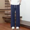 Pantalones Largos de Seda Helada para Hombres Versión Extendida 2026 Verano Secado Rápido Pantalones Deportivos Rectos Holgados Caída Casual Pantalones Largos