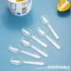 Cucharas Desechables para Snacks, Cucharas para Degustación de Helado, Cucharas para Degustación de Yogur y Pudín, Cucharas para Pastel de Gelatina, Cucharas para Postre de Frutas