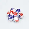 Accesorios para joyería DIY Día de la Independencia de Estados Unidos estrella de cinco puntas cuentas de madera cuentas sueltas hechas a mano accesorios de colgantes con cuentas festivos