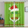 Cortinas de Grinch Navideño Decoración Festiva Cortinas Romanas Cortas Sin Taladro Cortinas Impresas Digitalmente