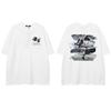 Camiseta masculina de manga curta transfronteiriça, preta, mítica, wukong, casual, verão, estilo high street, hip-hop, combina com tudo, meia manga, gola redonda
