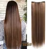 Pelucas Europeas y Americanas Más Vendidas para Comercio Exterior Transfronterizo Piezas de Cabello Grandes de Cabello Largo Recto Extendido para Mujer Extensiones de Cabello Teñidas en Degradado