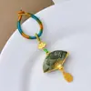 Llavero de Abanico de Joyería de Brocado Song Tejido a Mano con Borla Colgante de Fortuna para Llaves de Coche para Hombres y Mujeres