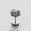 Nuevos pendientes de piercing para hombre acero inoxidable fundición incrustado circonita negra moda personalidad tendencia pendientes retro para hombre