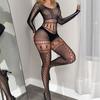 Talla grande tirantes europeos y americanos redes de pesca hueco hermana gorda ropa interior sexy para mujer tentación de quitarse el mono Lencería