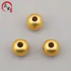 Cuentas Sólidas Brillantes de Retención de Color Alto Chapadas en Oro de Cobre Puro de 18K Transferencia Cuentas Pequeñas de Oro Cuentas Espaciadoras para Joyería DIY Hechas a Mano