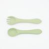 Alimentos transfronteiriços para bebê, pasta de arroz de grau alimentício, alimento complementar, conjunto de talheres de treinamento, cabeça macia, para bebê comer, à prova de quedas, colher e garfo totalmente de silicone