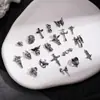 Joias de unha de cruz novas transfronteiriças para Halloween, punk, liga metálica escura, acessórios de unha DIY