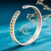 Brazalete de Plata de Ley Ramas Doradas y Hojas de Jade Pie de Plata 9999 Corazón de Esmalte Sutra Niche Guofeng Fat Donglai Brazalete Regalo de San Valentín