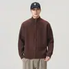 Suéter cárdigan para hombre Anyang 2026 Otoño/Invierno Nuevo Tejido grueso para hombre Chaqueta con cuello alto Top casual holgado