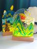 Día de la Diosa Hecho a Mano DIY Tulipán Pintura sobre Vidrio Luz Nocturna Kit de Materiales Onda de Agua Tablero Acrílico Pintura al Óleo