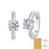Pendientes sencillos y de moda de plata 925, producto de lujo ligero de alta gama, exquisitos pendientes de aro redondos estilo ins de moissanita