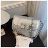 Versão Coreana Design de Nicho Bolsa de Corrente com Textura Prateada de Alta Qualidade 2025 Nova Primavera Versátil para o Dia a Dia Ombro Transversal