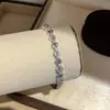 Pulsera de Cadena de Diamantes Rombo con Circonita Rombo Estilo Retro Francés Pulsera Exquisita Sentido de Diseño de Nicho Pulsera de Lujo Ligero para Mujeres