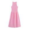 Estilo Europeo y Americano Amazon Aliexpress Tendencia de Moda Popular Temperamento Versátil Estilo Dulce Estampado Vestido Midi