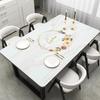 Tapete de Mesa com Padrão de Mármore Imitação Tapete de Mesa de Jantar Impermeável à Prova de Óleo Antiescaldante Não Lavável PVC Macio Toalha de Mesa de Vidro Estilo Nórdico Estilo Rede