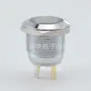 Anillo de Botón Metálico de 19 mm Luz de Encendido Interruptor Pulsador de Restablecimiento Automático Interruptor Impermeable de 12/16/19/22 mm