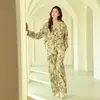 Pijama 100% Algodão para Mulheres, Calça de Manga Longa para Primavera e Outono, Cardigã Sexy, Renda, Tamanho Grande, Novo Estilo 2026, Roupa de Casa, Conjunto para Primavera e Outono