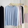 Camiseta de Lyocell de Verão Estilo Solto e Preguiçoso Ultra-Fina Fresca Manga Longa Proteção Solar Camisa Máscara Feminina Transparente Cobertura para Ar Condicionado