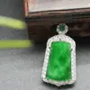 Pingente de Jadeíta Birmanesa Natural Grau A Moda Luxo Leve Estilo Diverso 9105
