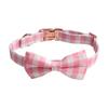 Ginger Collar para Mascota Nuevo Collar Floral a Cuadros con Lazo Oro Rosa Collar Fino para Perro