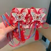 Novo Grampo de Cabelo Hanfu Estilo Chinês para Meninas, Acessório de Cabelo Infantil com Flores de Estilo Antigo, Franjas e Pérolas, Doce e Retrô