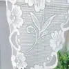 Cortina enrollable estilo mariposa transfronteriza, cortina de encaje blanco tejida, cortina visillo para ventanales, mampara de cocina, cortina de puerta