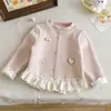 Ropa interior térmica de terciopelo para niñas talla grande 26 estilos nuevos Otoño Invierno Top de punto lindo y elegante con lazo de encaje para bebés niñas
