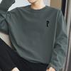 Camiseta de Manga Larga Pesada 100% Algodón para Hombre, Nueva 2026 Estilo Americano Oversize Camisa Base Otoño