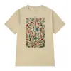 Camiseta con Ilustración de Flores Vintage Estilo Boho Floral Casual