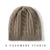 Gorro de Cachemira Tejido para Mujer, Gorro Cálido de Moda de Invierno Calado para Proteger los Oídos, Gorro Postparto de Punto Trenzado, Gorro para Clima Frío