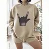 Moletom de Gola Redonda Transfronteiriço com Estampa de Gesto Personalizado, Blusa de Pulôver Solta, Estilo Atacado Amazon Wish