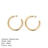 Emanco Aliexpress Pendientes Transfronterizos de Acero Inoxidable Pendientes Europeos y Americanos Chapados en Oro con Forma de C Joyería Accesorios de Moda Personalizados