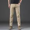Pantalones Casuales para Hombre 2026 Nuevo Verano Delgados Sueltos Rectos Elásticos de Negocios Simples de Moda Marca Algodón Puro Largos