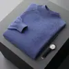 Outono e inverno homens meia gola tartaruga Raglan camisola de caxemira suéter masculino cor sólida all-match pura cashmere malha camisa de fundo homens